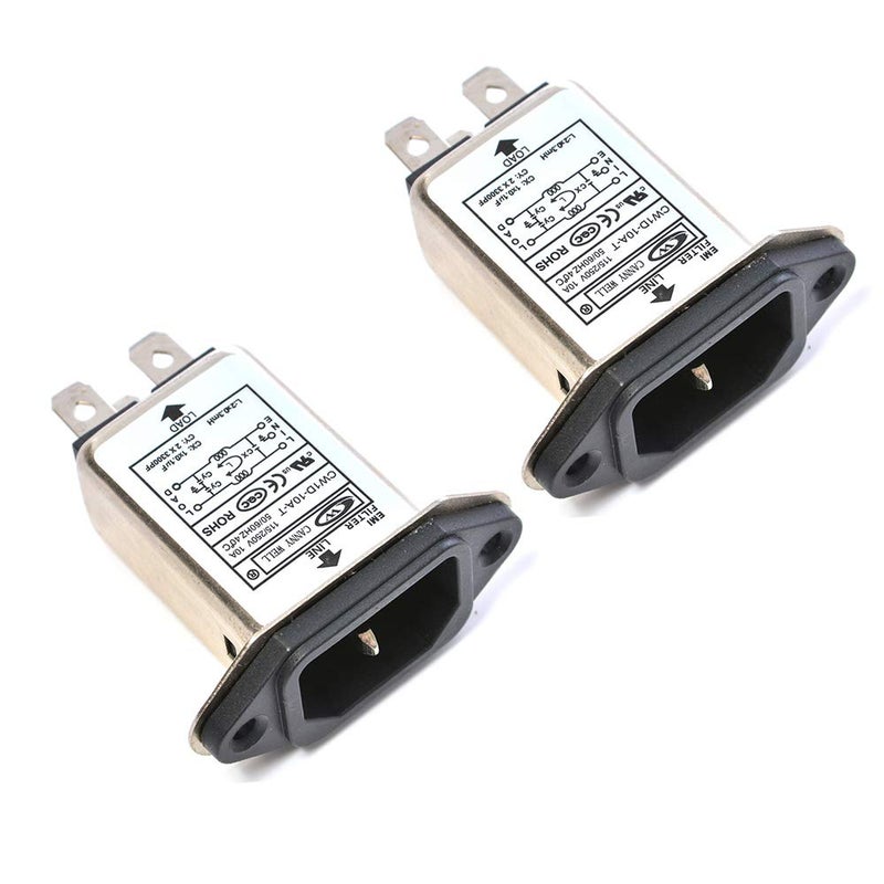 Comimark EMI RFI Filter AC 250V 10A CW1D-10A-T Suppressor Power Line Noise Filter (2Pcs) - Image 1